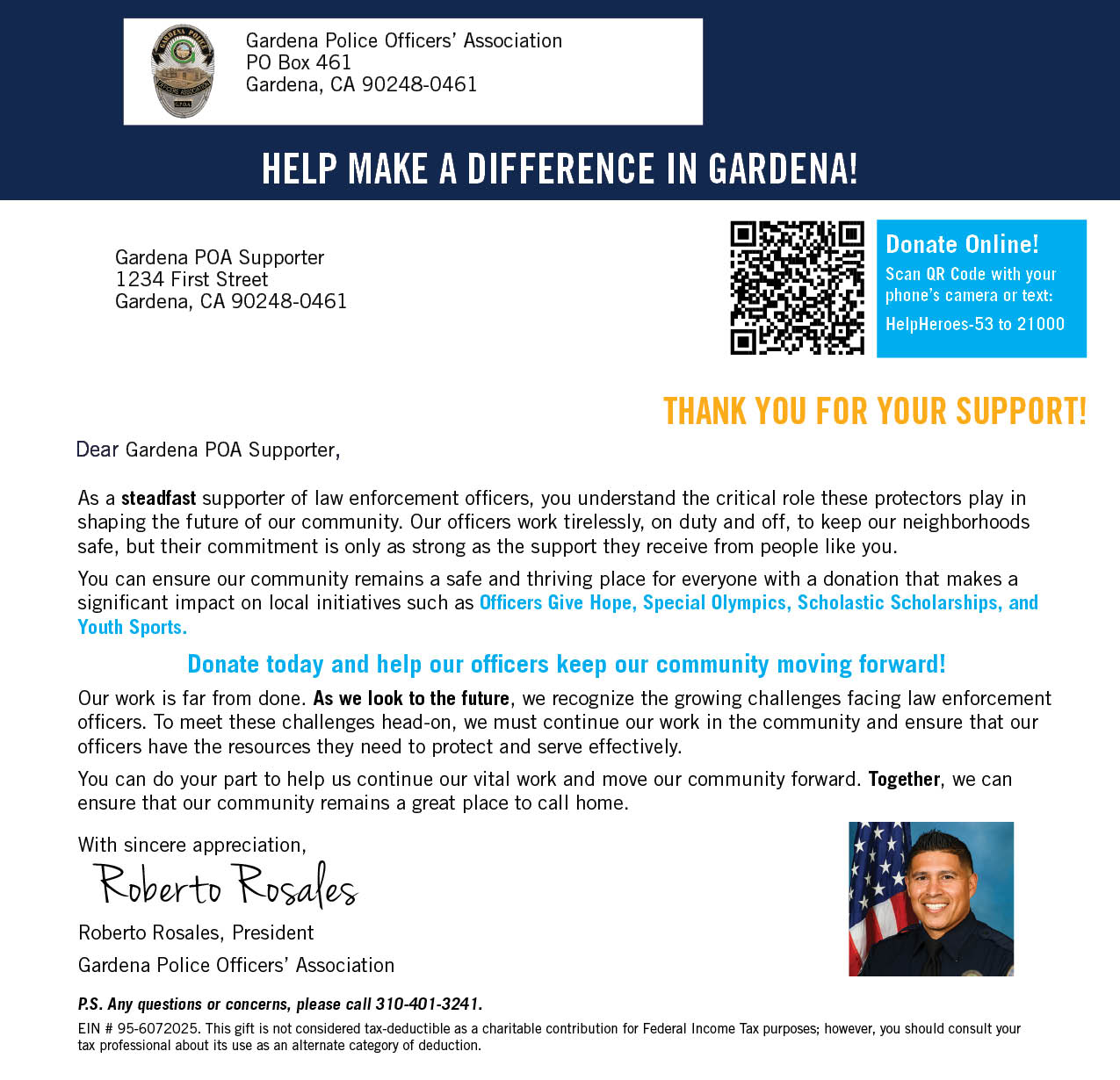 Donation Letter